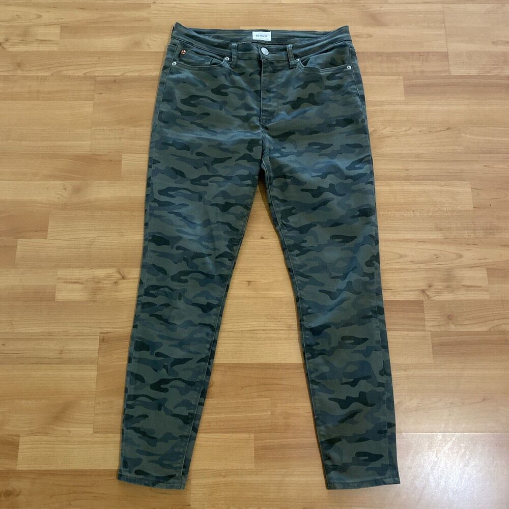 Hudson Blair High Rise Super Skinny Ankle Jeans Green Camo‎ Womens -Size 30